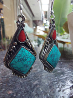 Silver & Stone Drop Earrings