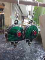 Silver & Stone Drop Earrings