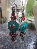 Silver & Stone Drop Earrings