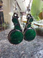Silver & Stone Drop Earrings