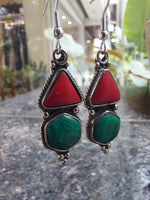 Silver & Stone Drop Earrings