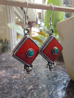 Silver & Stone Drop Earrings