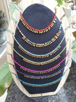 Beaded Necklace with Brass Drops