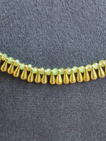 Beaded Necklace with Brass Drops