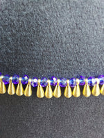 Beaded Necklace with Brass Drops