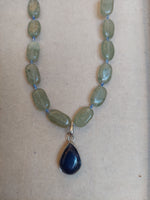 Gemstone Necklace with Beaded Chain