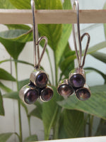 Black Pearl Cluster Drop Earrings