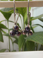 Black Pearl Cluster Drop Earrings