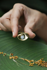 Moonstone adjustable brass band