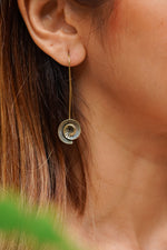 Rose brass drop earrings
