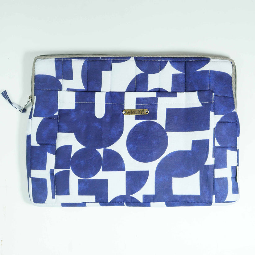 Blue abstract laptop sleeve