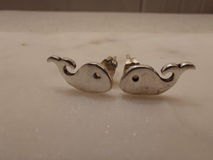 Whale stud earrings