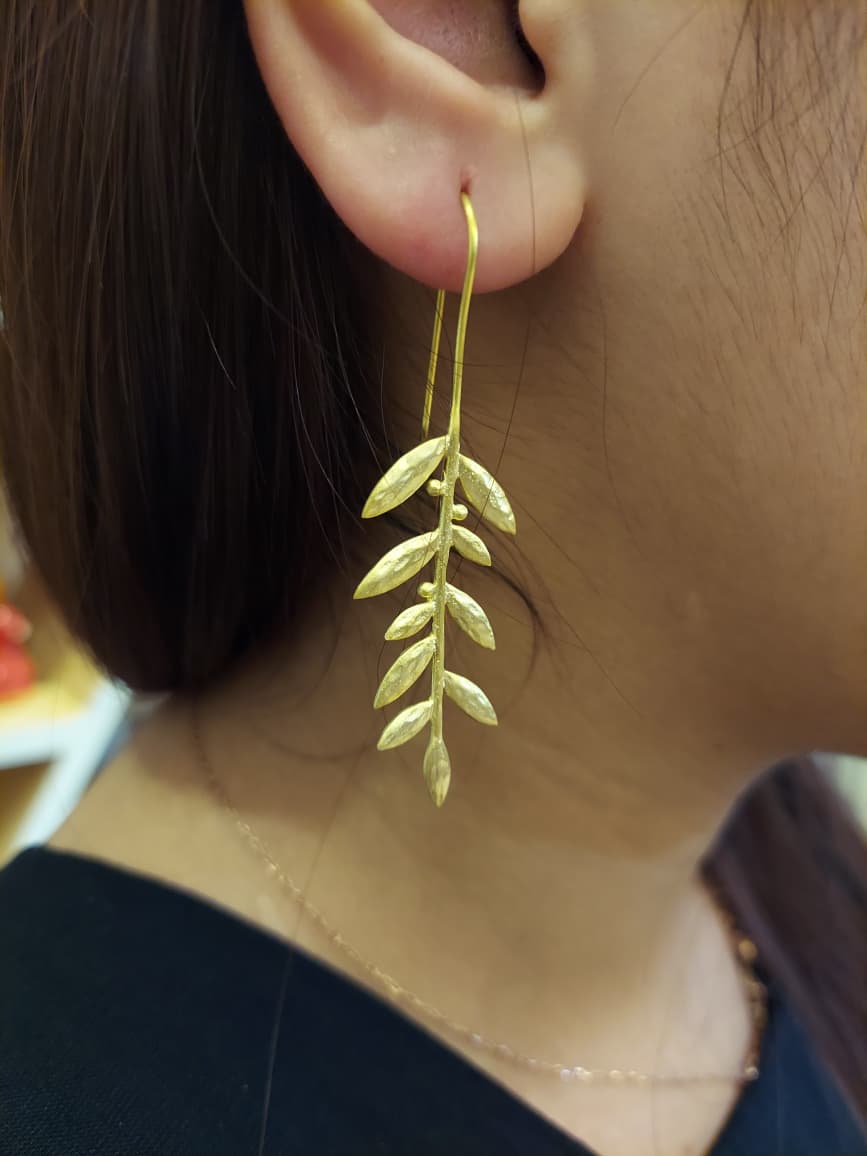 Gold leaf earrings