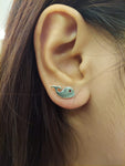 Whale stud earrings