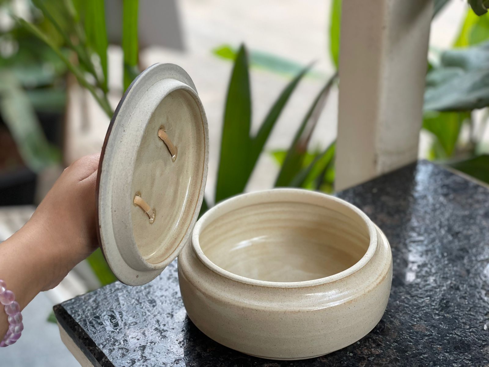 Pot with wooden lid - 750ml