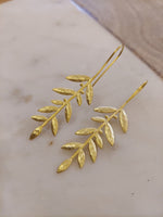 Gold leaf earrings