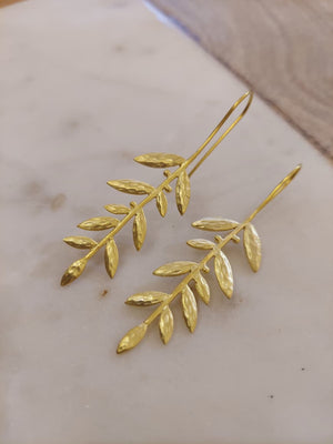 Gold leaf earrings