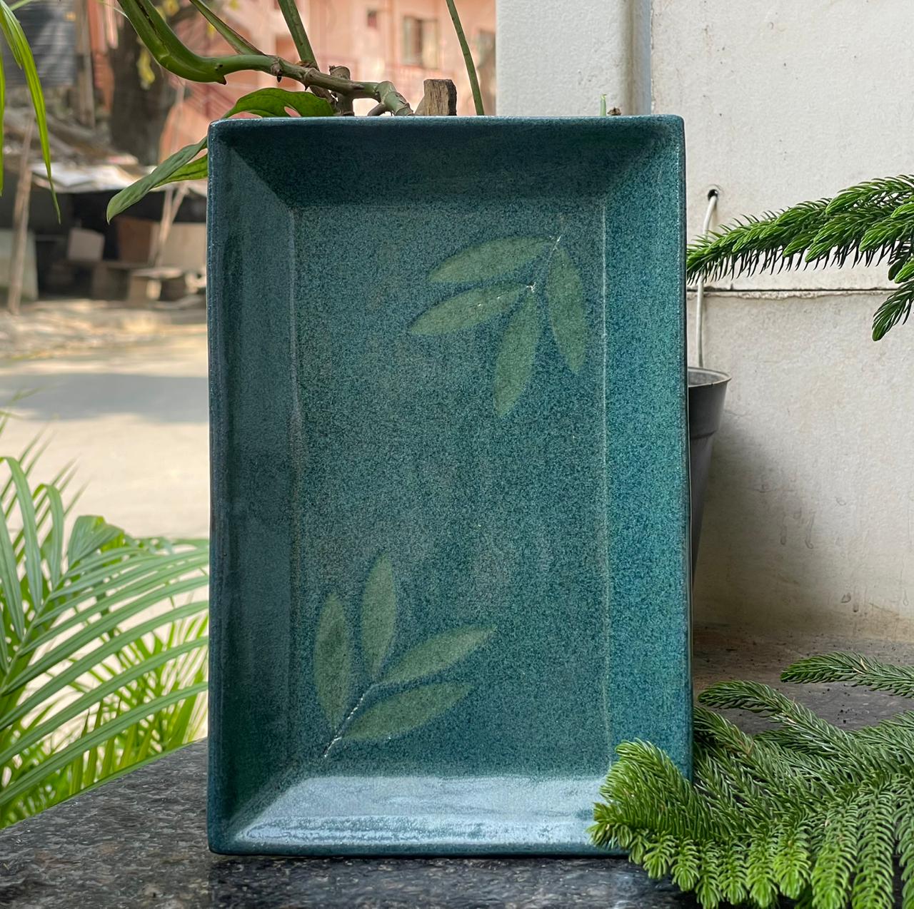 Celadon leaf trays - Rectangle
