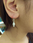 Silver pearl drop earrings