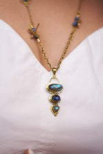 Fiona labradorite & Lapis necklace