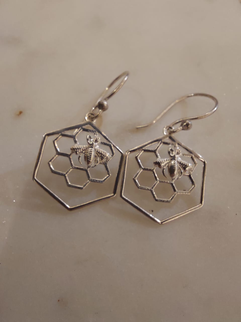 Honeycomb earrings Silver
