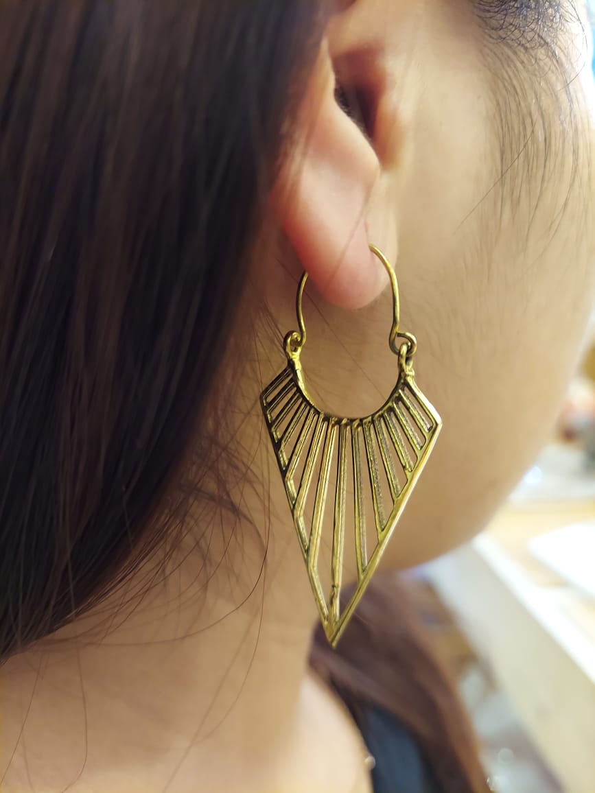 Triangle hoop earrings