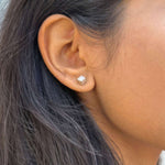 Silver Cube Stud Earrings