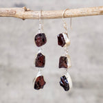 Uncut Garnet Dangle Earrings