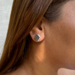 Uncut Labradorite Stud Earring