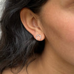 Silver Horseshoe Stud Earrings