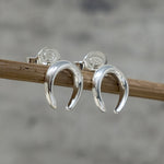 Silver Horseshoe Stud Earrings
