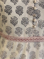 White Block Printed Bagh Dress