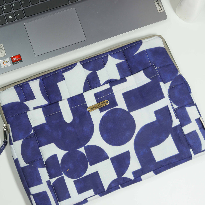 Blue abstract laptop sleeve
