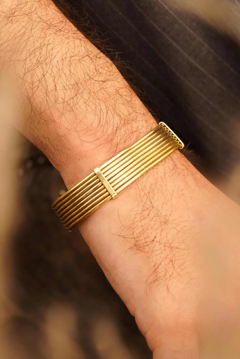 Stackable brass kadha men's