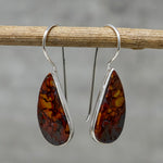 Fire Agate 92.5% Silver Earrings