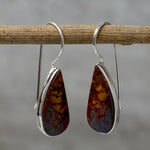 Fire Agate 92.5% Silver Earrings