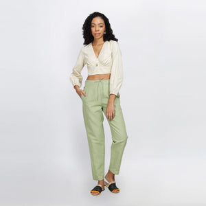 SULTRY - Natural dyed sage green comfort pant