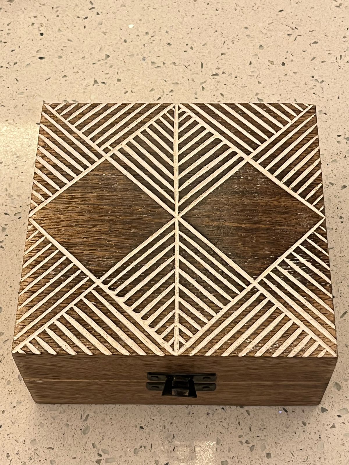 Mango wood box carved