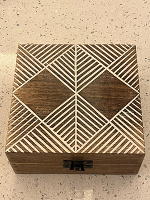 Mango wood box carved