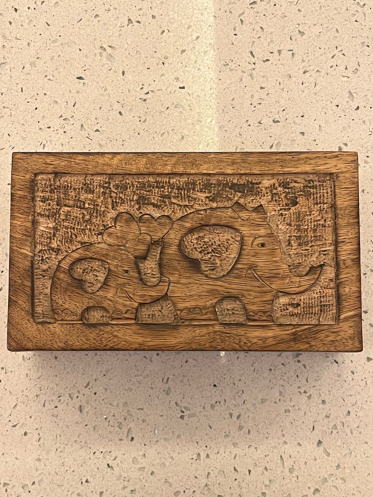 Mango wood box carved