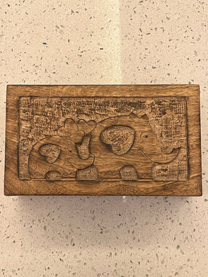 Mango wood box carved