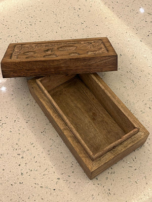 Mango wood box carved