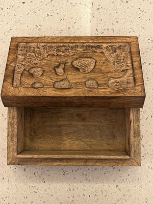 Mango wood box carved