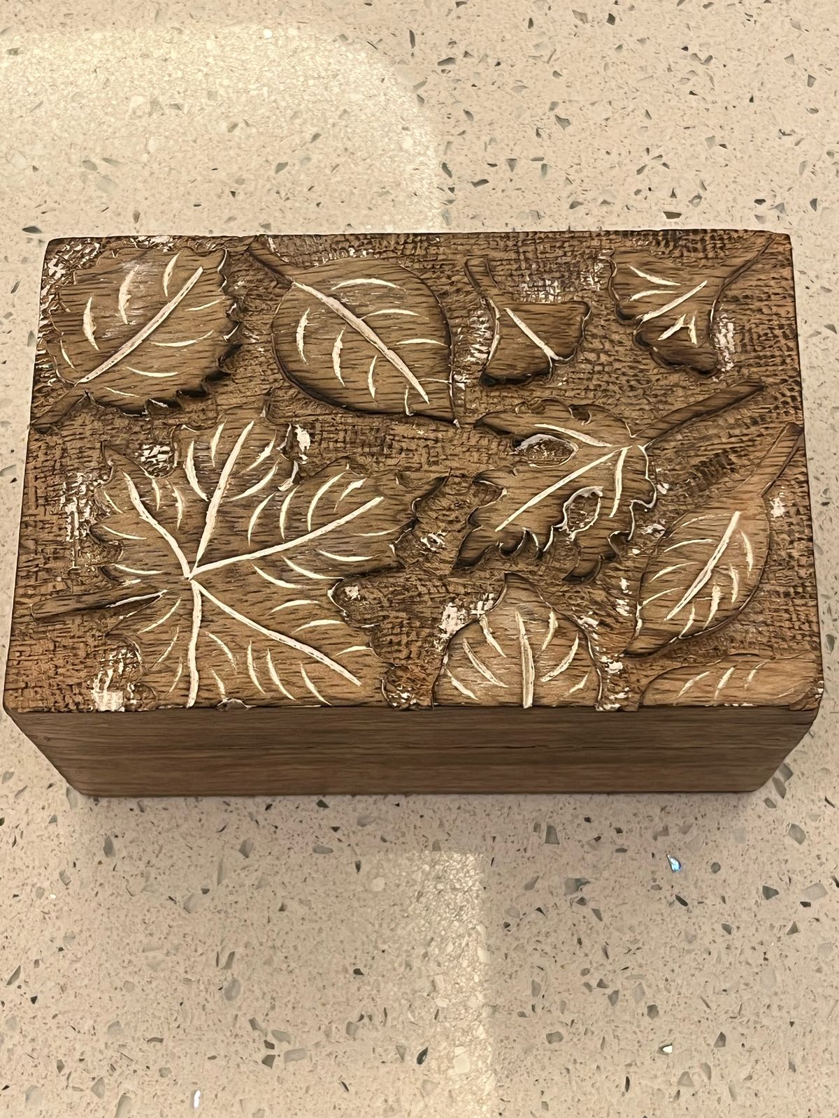 Mango wood box carved