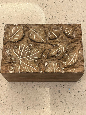 Mango wood box carved