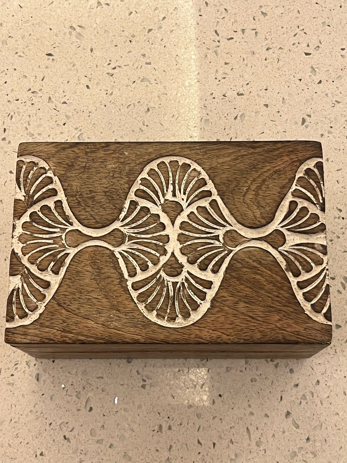 Mango wood box carved