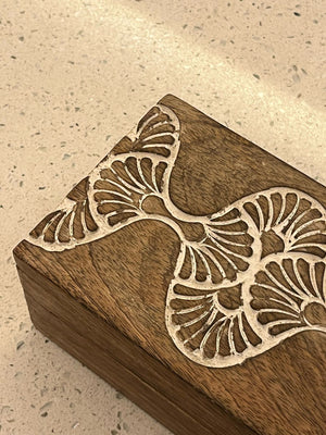 Mango wood box carved