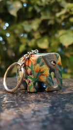 Paper Mache Elephant Key Chain