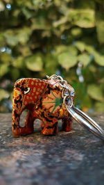 Paper Mache Elephant Key Chain