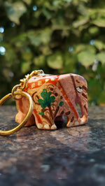 Paper Mache Elephant Key Chain